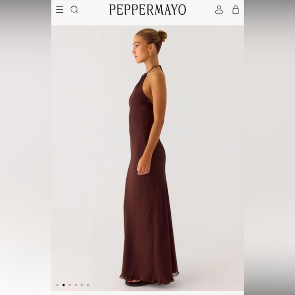 Peppermayo Brown Halter Maxi Dress - Picture 3 of 4